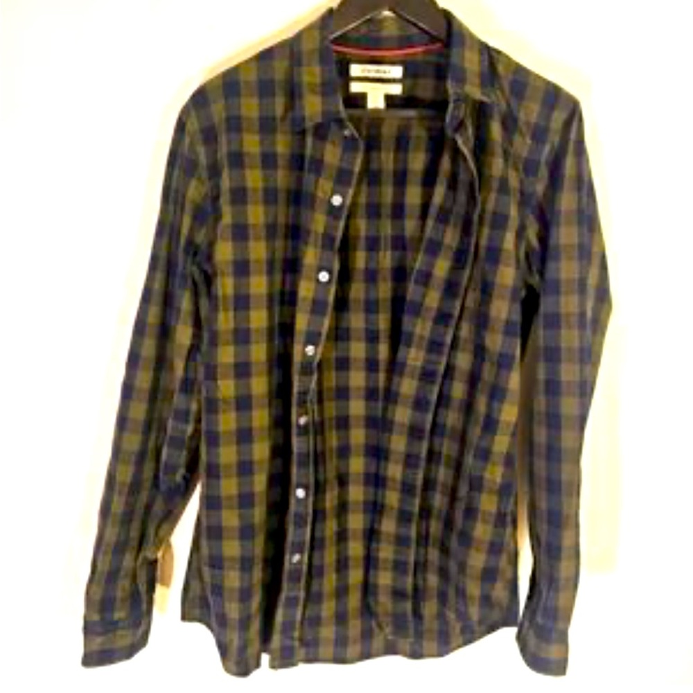 Goodthreads | Blue and Green Casual Button Down poplin Shirt
